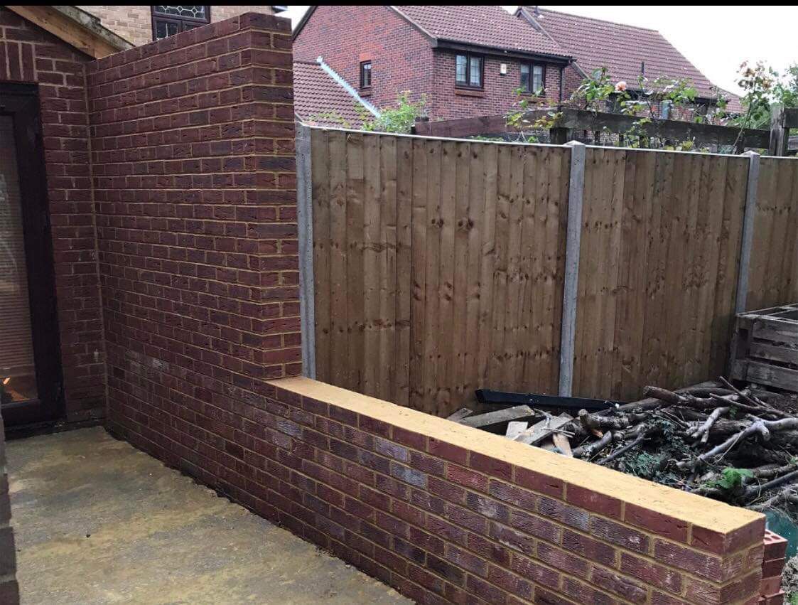 New brick garden wall London
